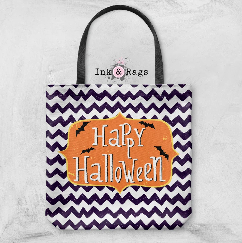 Cozy Comfort Style Sale Chevron Happy Halloween Tote