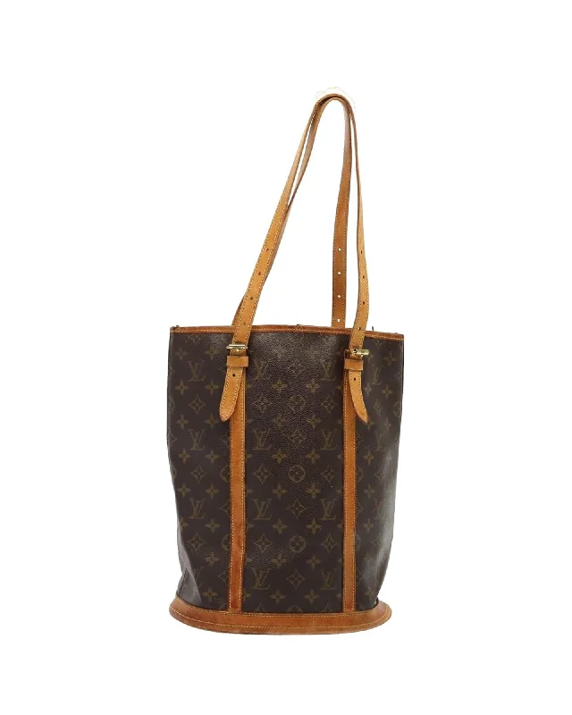 Discover Promotions Monogram Canvas Bucket Shoulder Bag with Adjustable Strap