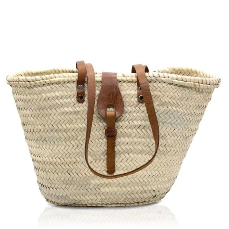 Style Redefined French Market Basket with Belt Closure