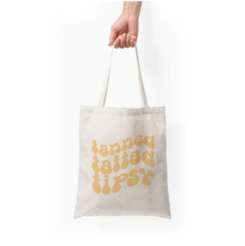 Vintage-Inspired Style Offers Tanned Tatted Tipsy - Summer Quotes Tote Bag