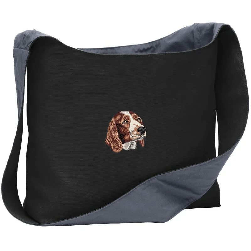 End-Of-Season Clearance Welsh Springer Spaniel Embroidered Canvas Sling Bag