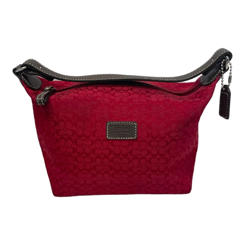 Fashion Sale COACH/Bag/S/Monogram/Cotton/RED/SIGNATURE SUFFLETTE BAG