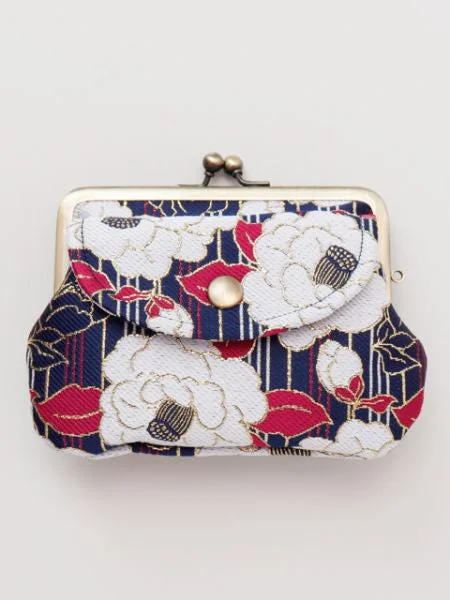 Designer Bags For Luxury Collectors Camellia Stripe Twin GAMAGUCHI Purse