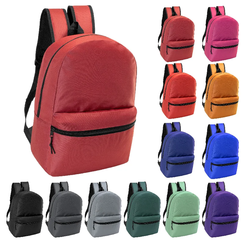 Inspired Bags For High-End Fashion 17" Kids Basic Wholesale Backpack in 12 Colors - Bulk Case of 24 Backpacks Inspired Bags For High-End Fashion 17" Kids Basic Wholesale Backpack in 12 Colors - Bulk Case of 24 Backpacks