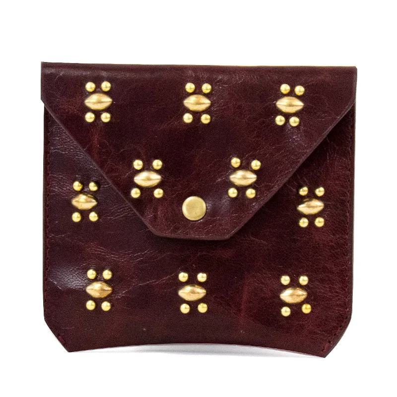 Burgundy Aniv Leather w/  Brass Art