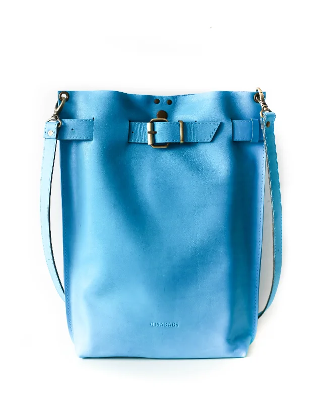 Cyber Monday Discounts On Bags Sky Blue Large Leather Bag