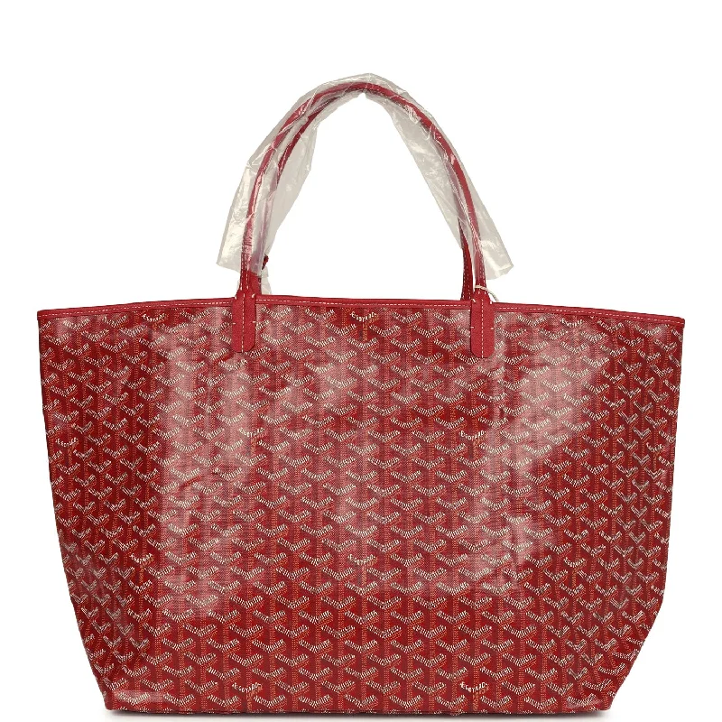 Black Friday Deals On Stylish Handbags Goyard Goyardine Red St. Louis GM Tote Bag Palladium Hardware