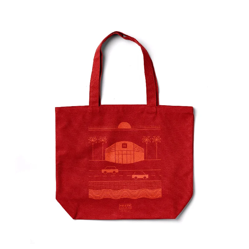 Lightweight Bags For Senior Travelers Los Angeles Tote in Red Orange