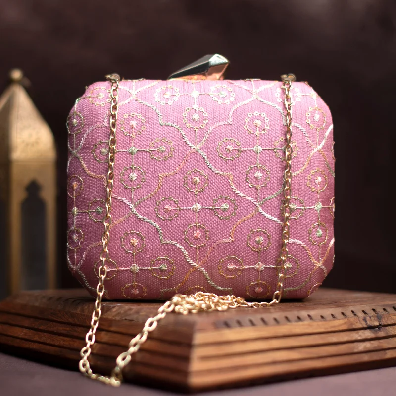 Lightweight And Functional Bags For Travel And Work Artklim Pink Embroidery Party Clutch Lightweight And Functional Bags For Travel And Work Artklim Pink Embroidery Party Clutch