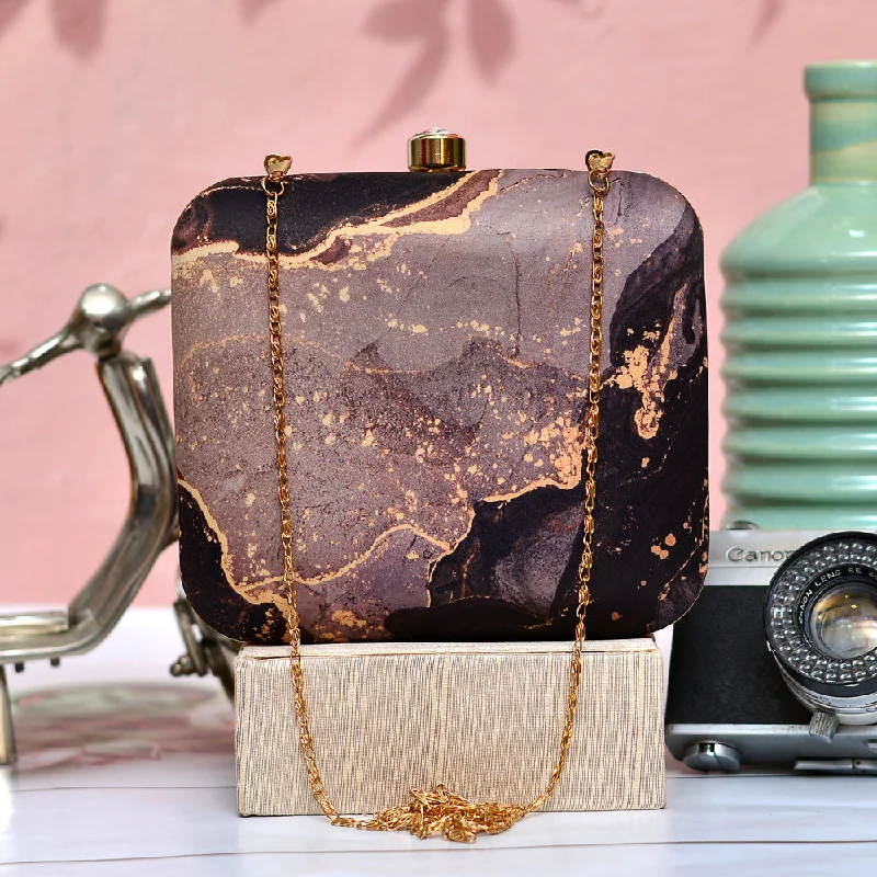 Inspired Bags For Timeless Elegance Black Resin Printed Clutch