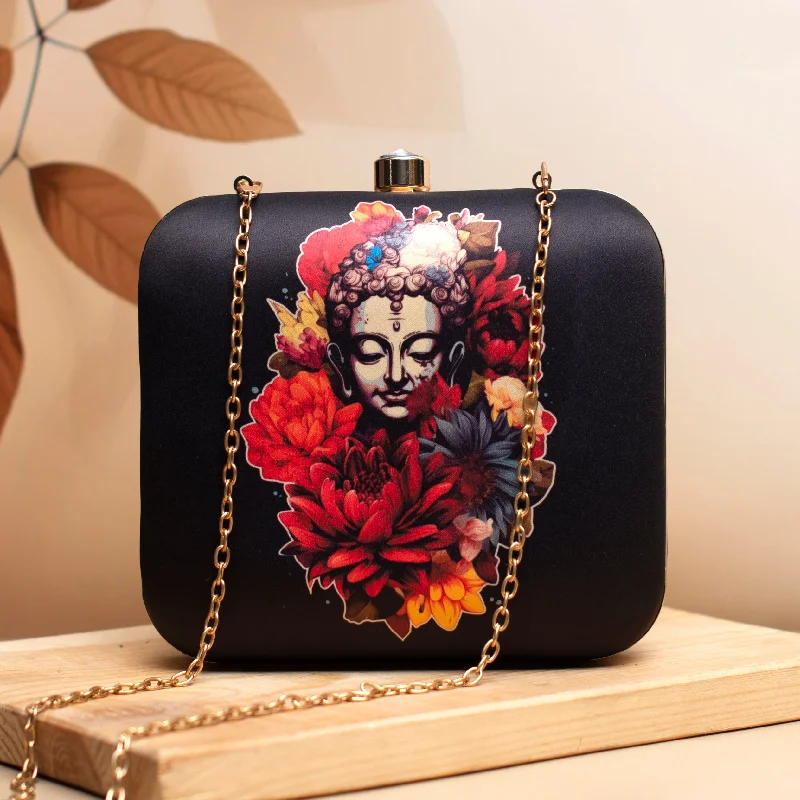Durable And Fashionable Bags For Daily Use Floral Buddha Printed Clutch