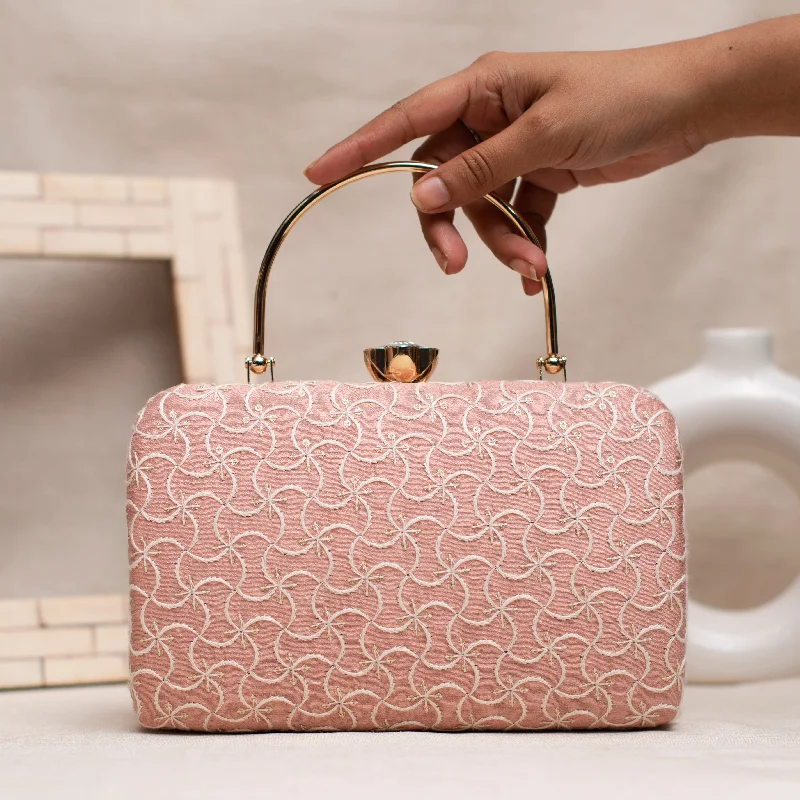 Discounted Designer Bags For Clearance Sale Pink Wavy Lines Pattern Embroidery Clutch Discounted Designer Bags For Clearance Sale Pink Wavy Lines Pattern Embroidery Clutch