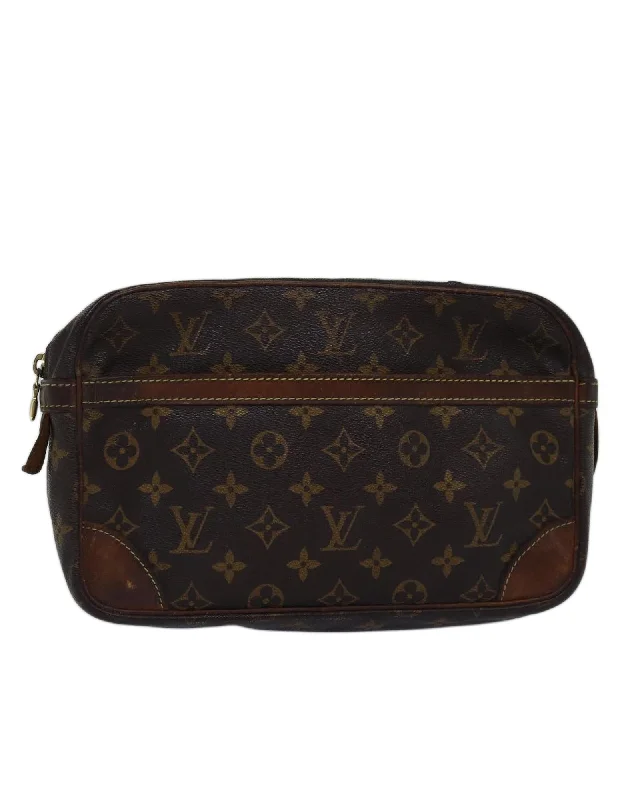 Luxury Bags For Professionals With Discounts Monogram Canvas Clutch Bag with Metal Fittings Luxury Bags For Professionals With Discounts Monogram Canvas Clutch Bag with Metal Fittings