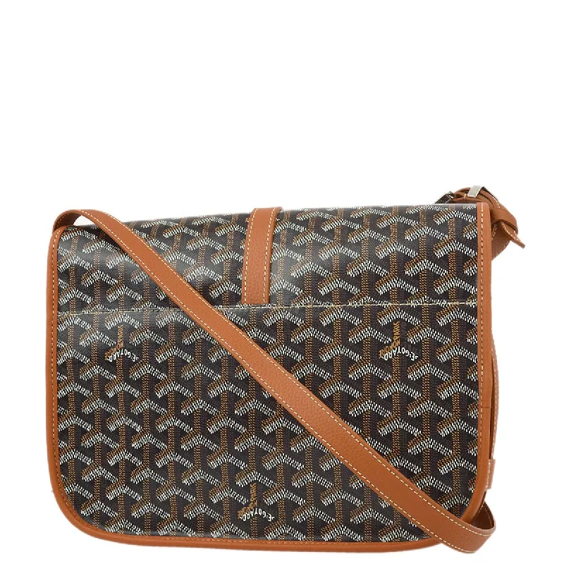 Luxury Bags On Sale Goyard Brown Belvedere MM Shoulder Bag