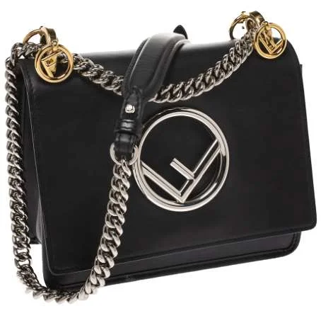 Bags With Limited-Time Deals Fendi Black Leather Kan IK Shoulder Bag
