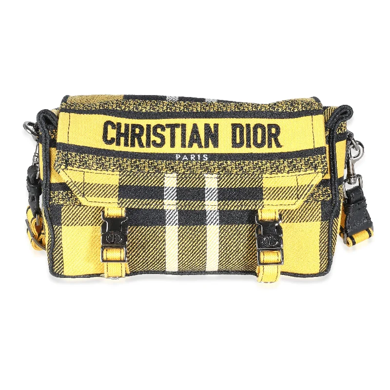 Tsa-Approved Bags For Hassle-Free Airport Security Christian Dior Yellow Tartan Canvas Small Diorcamp Messenger Tsa-Approved Bags For Hassle-Free Airport Security Christian Dior Yellow Tartan Canvas Small Diorcamp Messenger