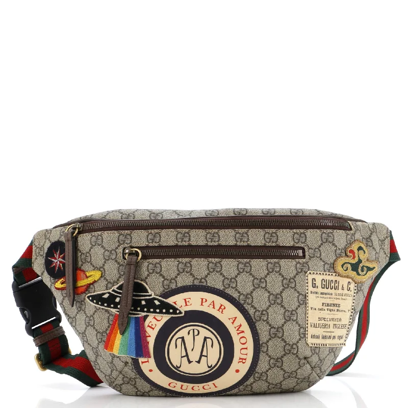 Holiday Gift Bags For Christmas Courrier Zip Belt Bag GG Coated Canvas with Applique Holiday Gift Bags For Christmas Courrier Zip Belt Bag GG Coated Canvas with Applique
