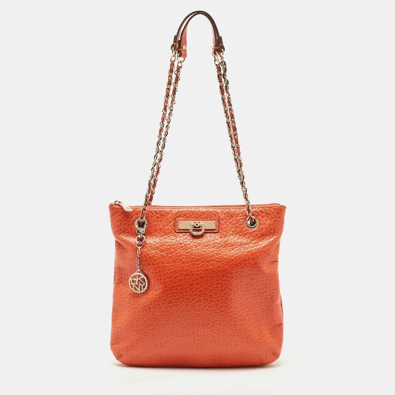 Anti-Theft And Budget-Friendly Bags Dkny Leather Chain Shoulder Bag